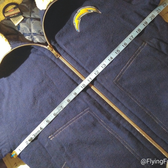 NFL Authentic Sideline Chargers Wool Bomber Jacket - Picture 5 of 9